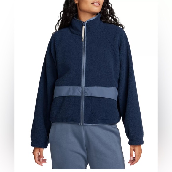 NWT! WOMEN'S NIKE SPORTSWEAR HIGH-PILE SHERPA JACKETS, DIFFUSED BLUE Size XL - Picture 2 of 16